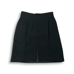 VTG‎ Kenar Skirt Womens 14 Black A-Line Back Slit Lined Knee Length Office Glam